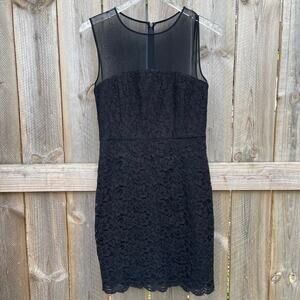 DVF Diane Von Furstenberg Nisha Dress Mesh Sleeveless Party Sheath Black Size 6
